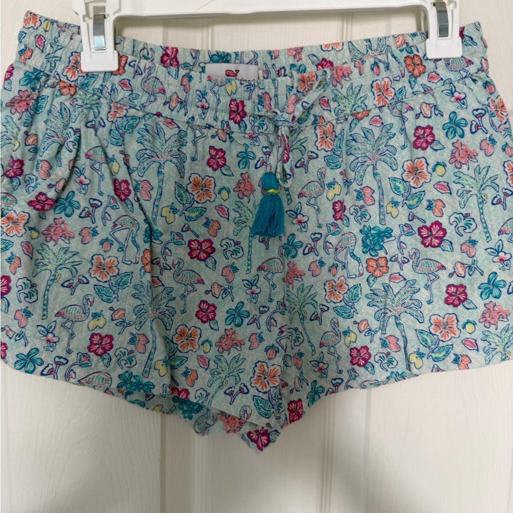 Vineyard Vines super cute casual Light Blue Tropical Print Drawstring Shorts
